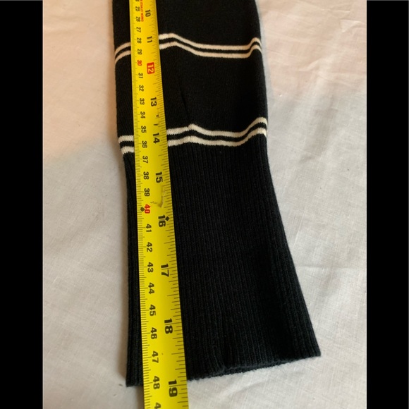 Anne Klein Petite Large Button Up Cardigan Black W/ white stripes - Picture 8 of 9